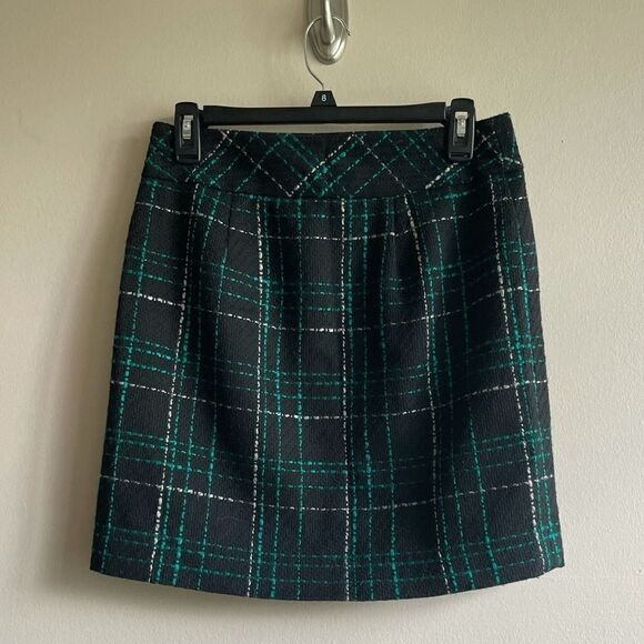 Loft Petites Black Plaid Pencil Skirt - Picture 2 of 5